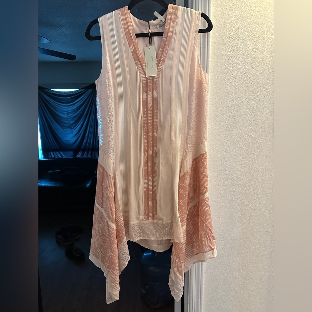 NWT BCBGMaxAzria Runway Resort 2014 Limited Edition Silk Handkerchief hem dress